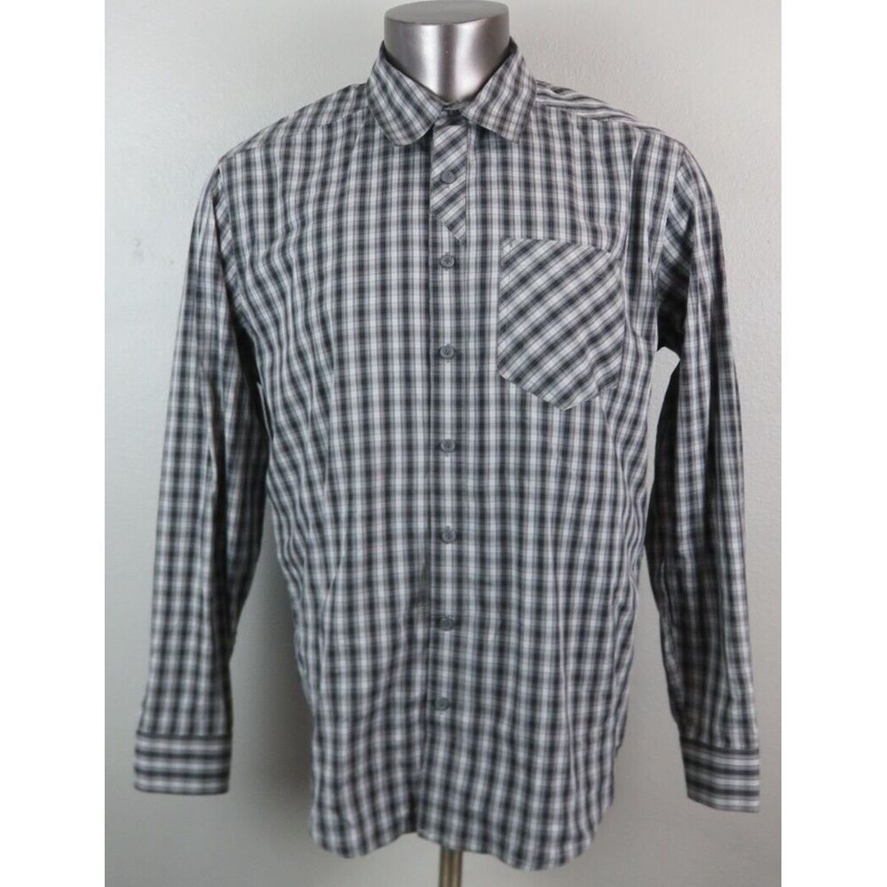 Mens 5.11 Tactical Snap Button Front Shirt Size L Gray Plaid Style 72428 CC